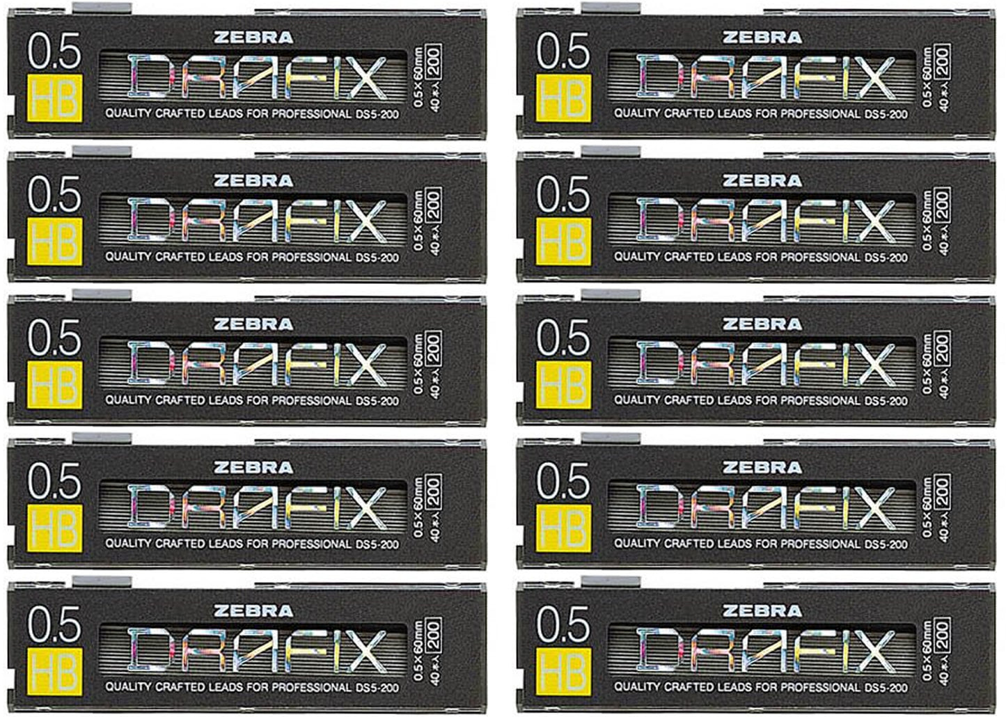 Zebra DRAFIX 0.5mm HB Refill Leads (10 tubes)