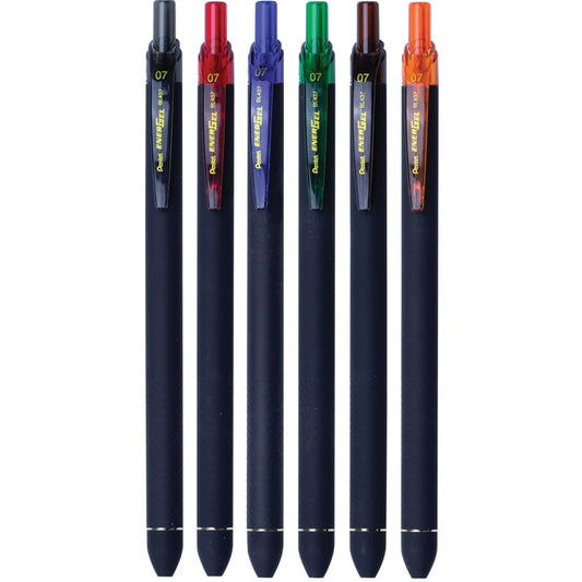 Pentel EnerGel R1 0.7mm Retractable Gel Roller Pens (Pack of 6)