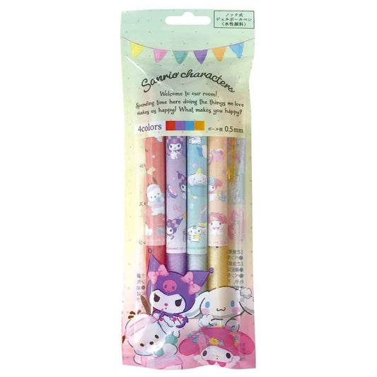 Sanrio Characters A 4-Colour 0.5mm Gel Pen Set (Pack of 4)