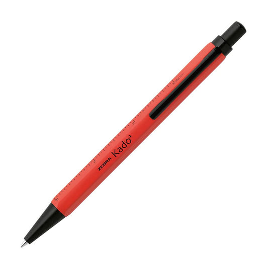 Zebra Kado2 Hexagonal 0.7mm Black Ink 2 in 1 Ballpoint Pen with Printed Ruler