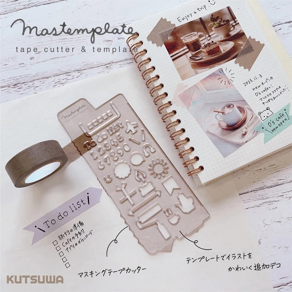 Kutsuwa Mastemplate Tape Cutter & Drawing Template (Pack of 4)