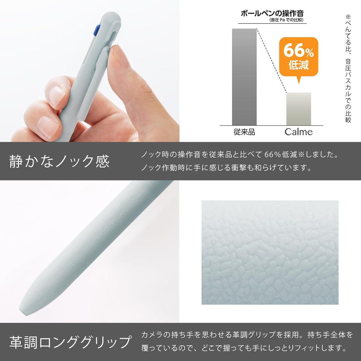 Pentel Calme 0.35mm 3-Colour Silent Ballpoint Pen