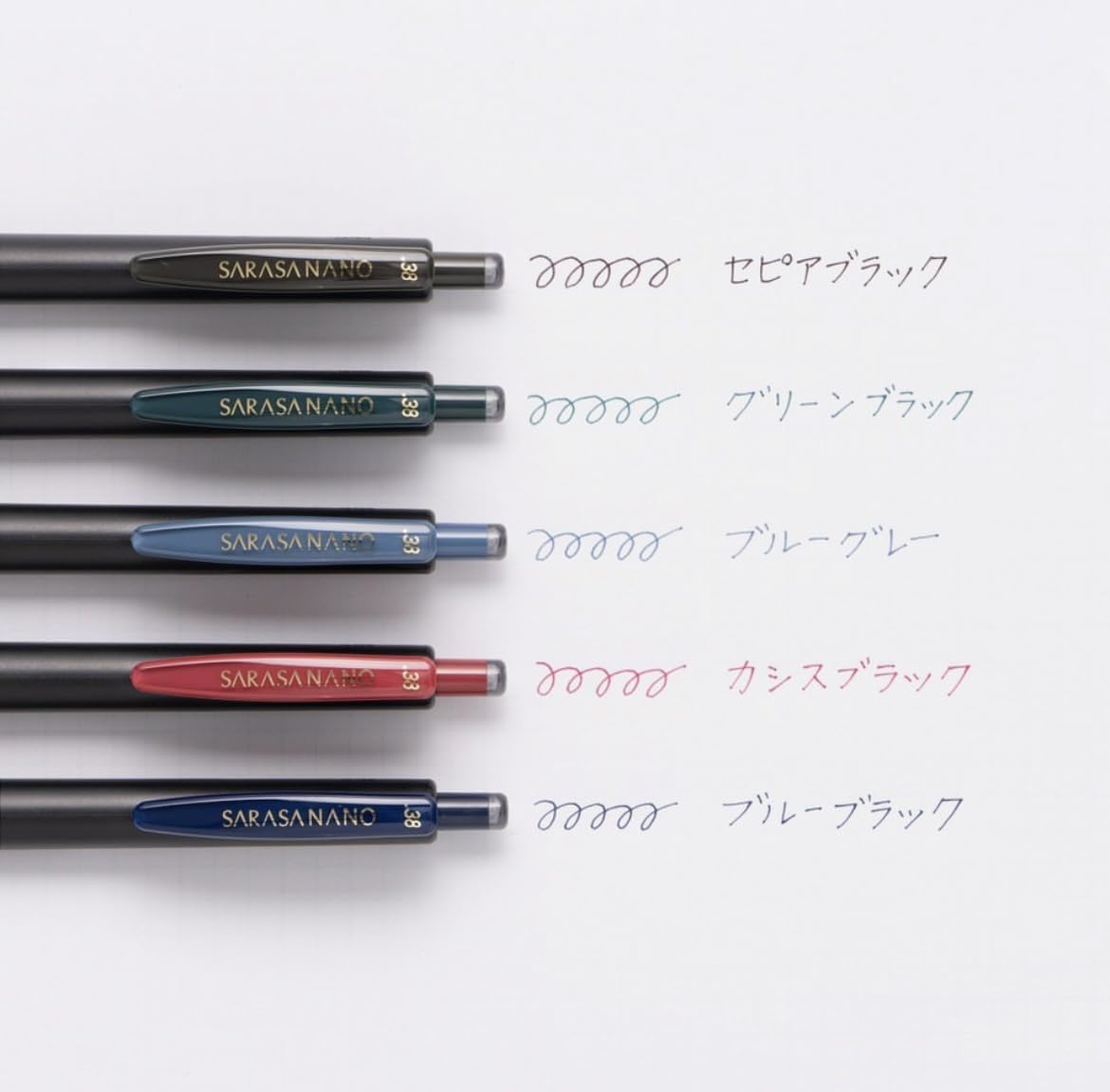 Zebra SARASA NANO Vintage Black Edition 0.38mm Gel Pens (Pack of 5)