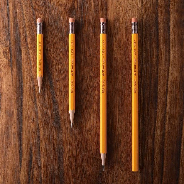 Tombow High Quality Hexagon Axis Eraser Tip Pencils (Pack of 12)