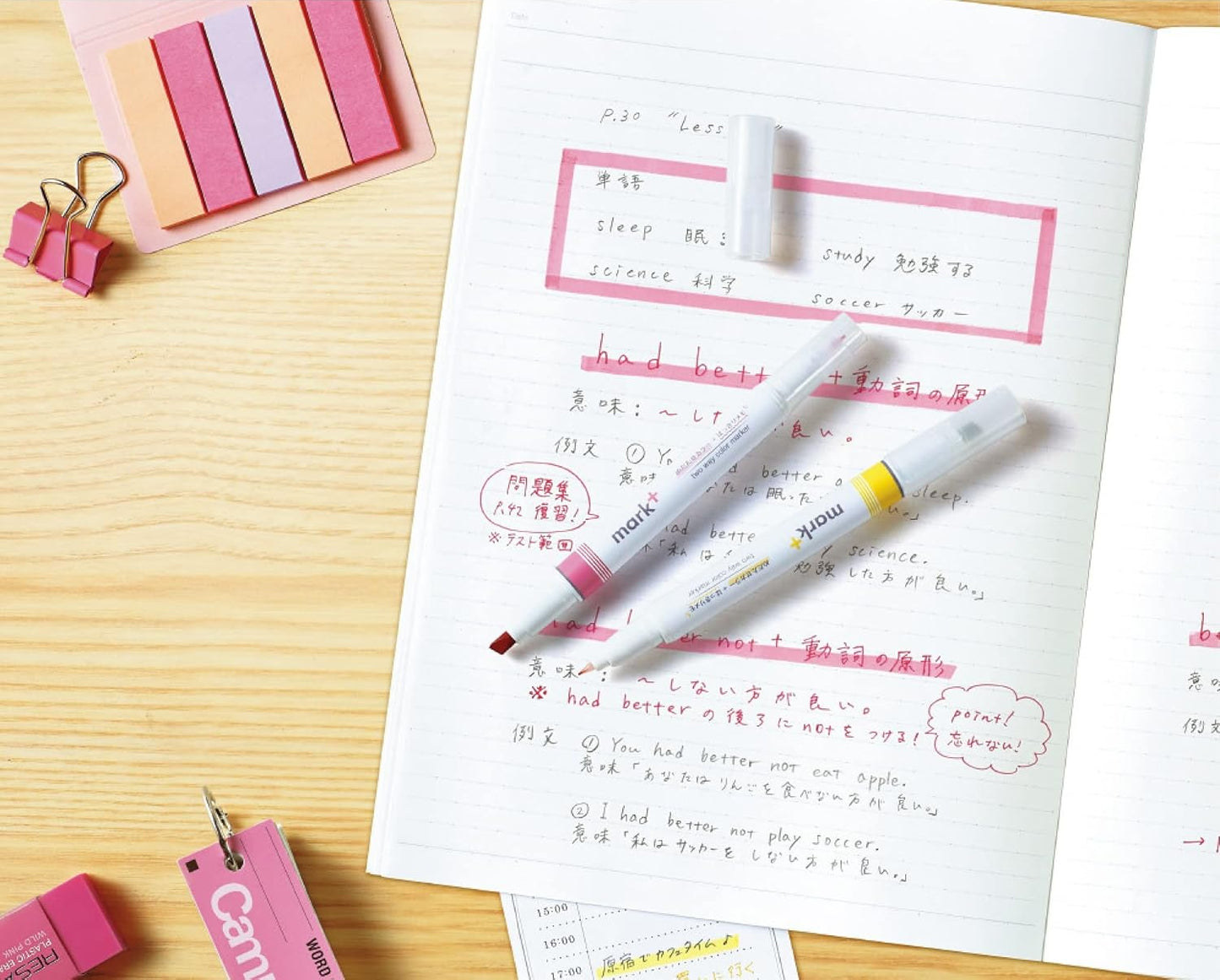 Kokuyo Mark+ 2-way Dual Tips 5-Colour Marker Highlighter Set