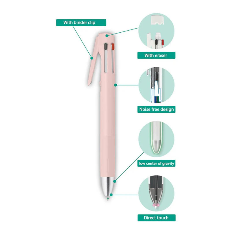 Zebra bLen 4+S 0.7mm Retractable Multifunctional Pens (Pack of 3)