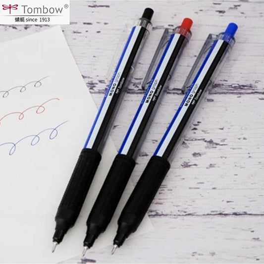 Tombow Mono Graph Lite 0.5mm Black, Blue, Red Gel Ink Pens (Pack of 3)