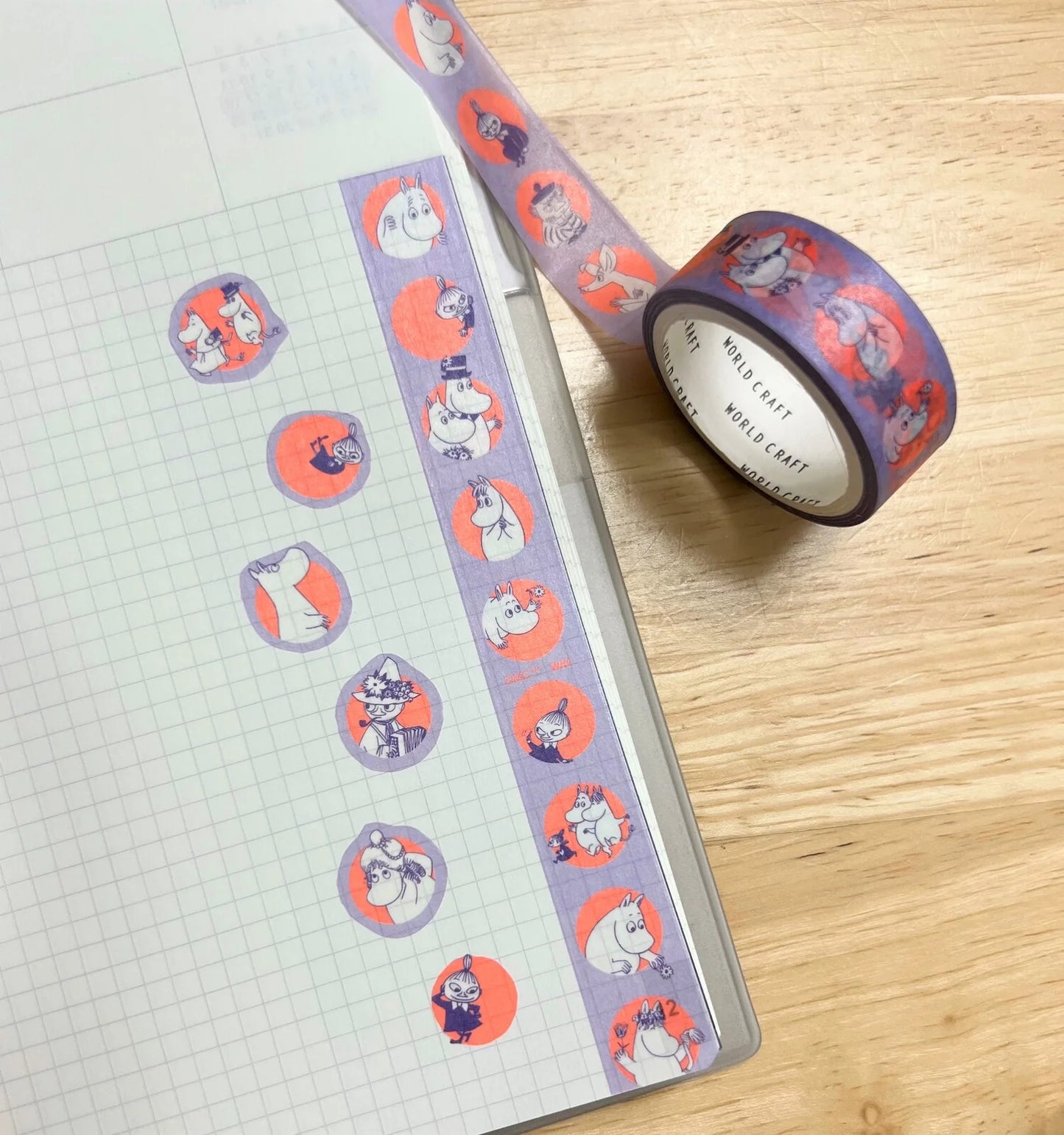 World Craft Moomin Characters Japanese Washi Masking Tape, 15mm x 5m