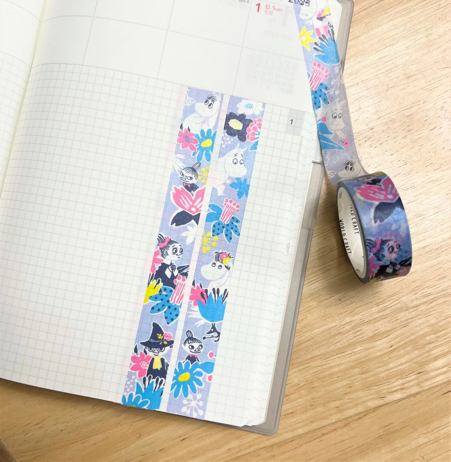 World Craft Moomin Characters Japanese Washi Masking Tape, 15mm x 5m