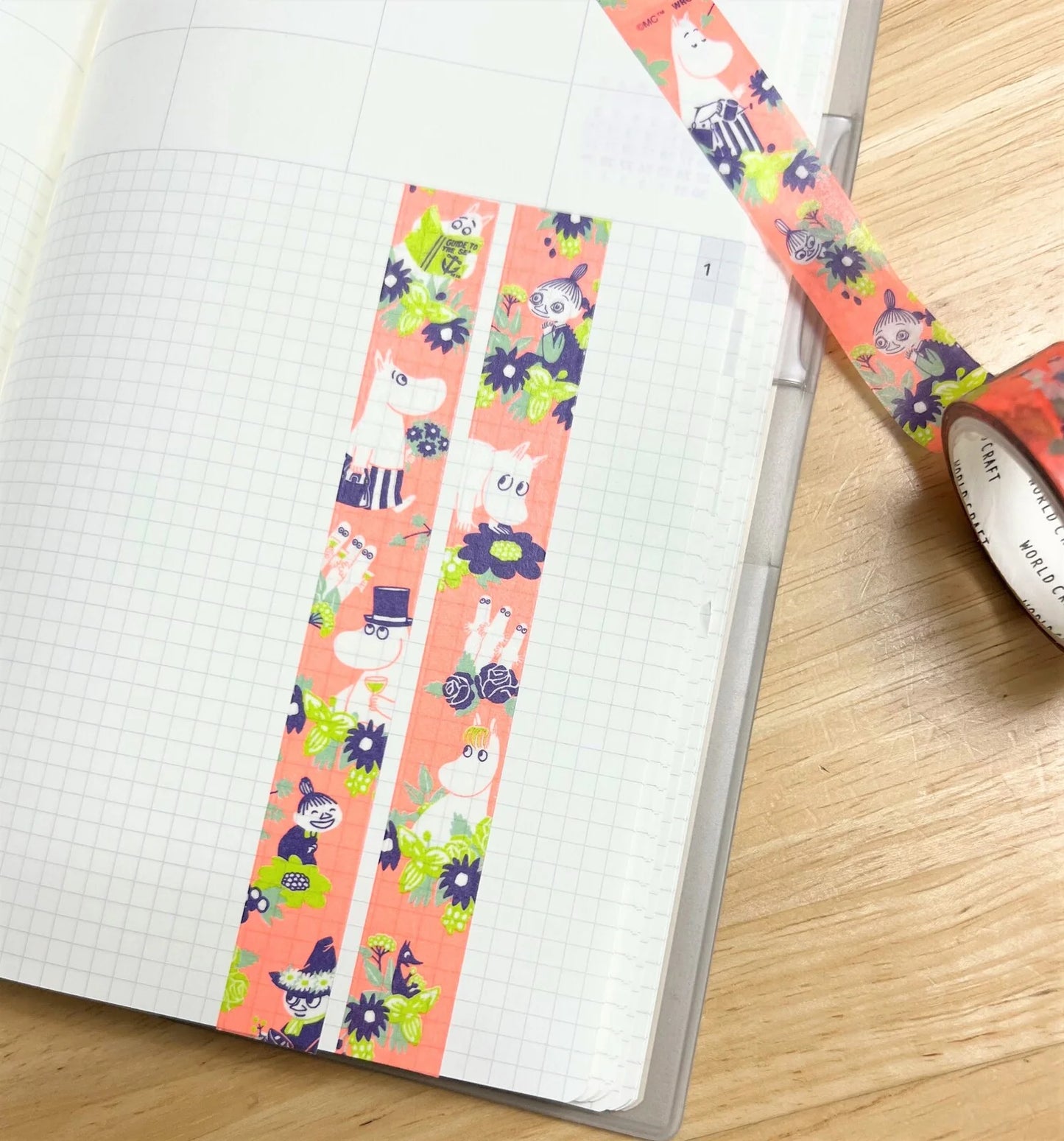 World Craft Moomin Characters Japanese Washi Masking Tape, 15mm x 5m