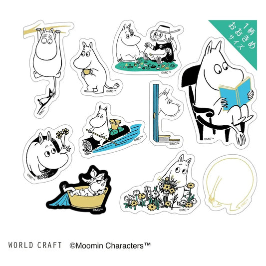 World Craft Moomin Characters Sparkling Clear Flake Stickers,10 Designs, 30pcs