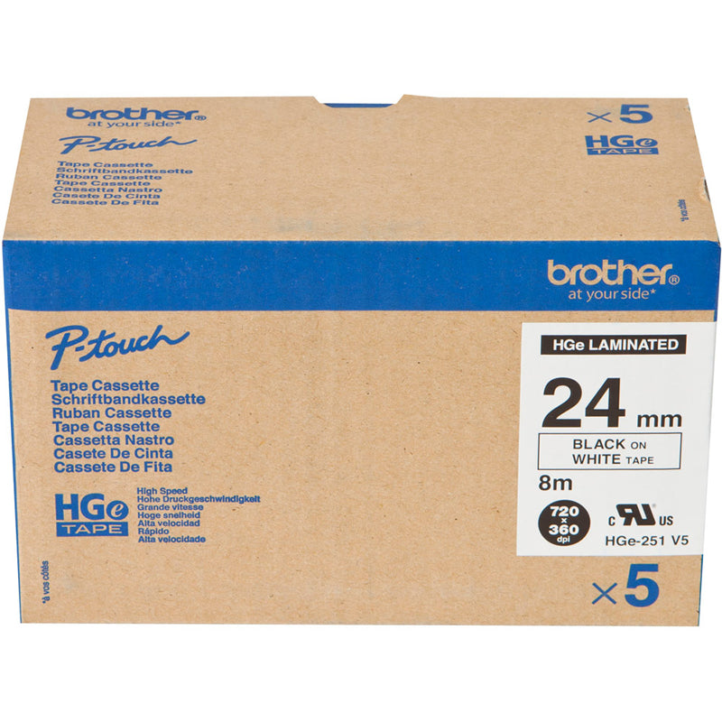 Brother 24mm x 8m High Grade Laminated Tape Cassette (5pcs per pack)