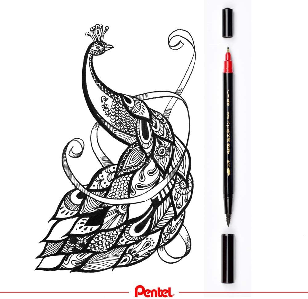 Pentel Fudemoji Twin Tip Brush Pen (Hard and Soft Tip)