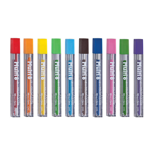 Pentel Multi 8 Assorted Colours 2.0mm Pencil Refill Leads (Pack of 10)