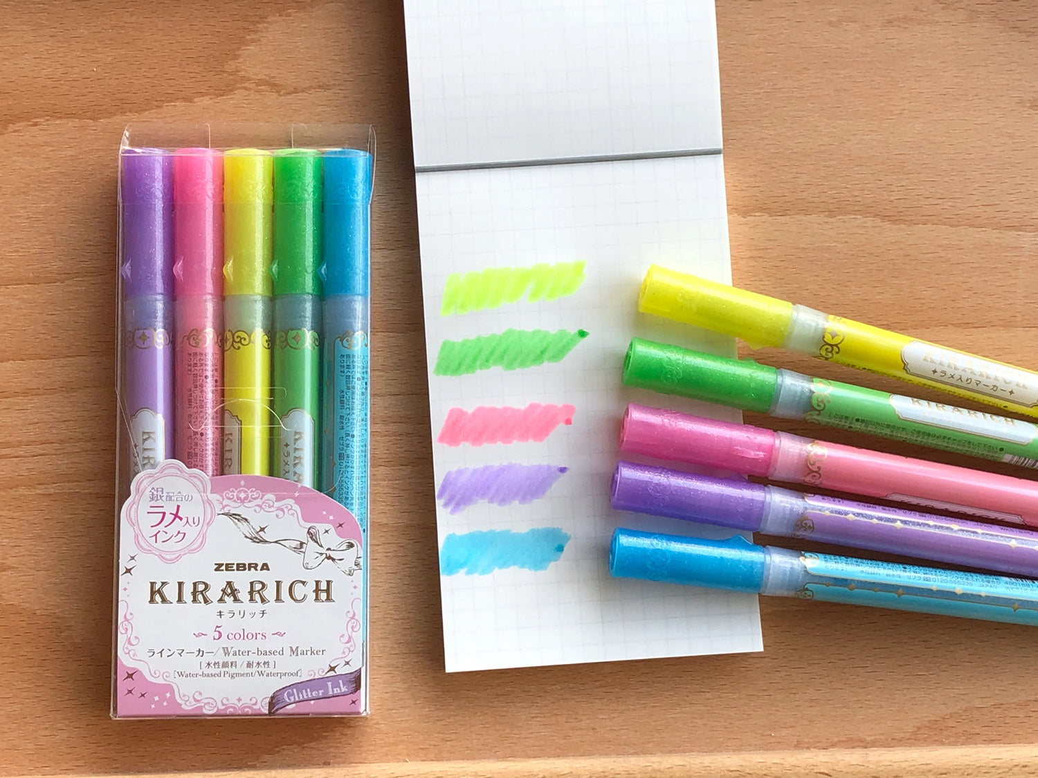 Zebra Kirarich Glitter Highlighters (Pack of 5)