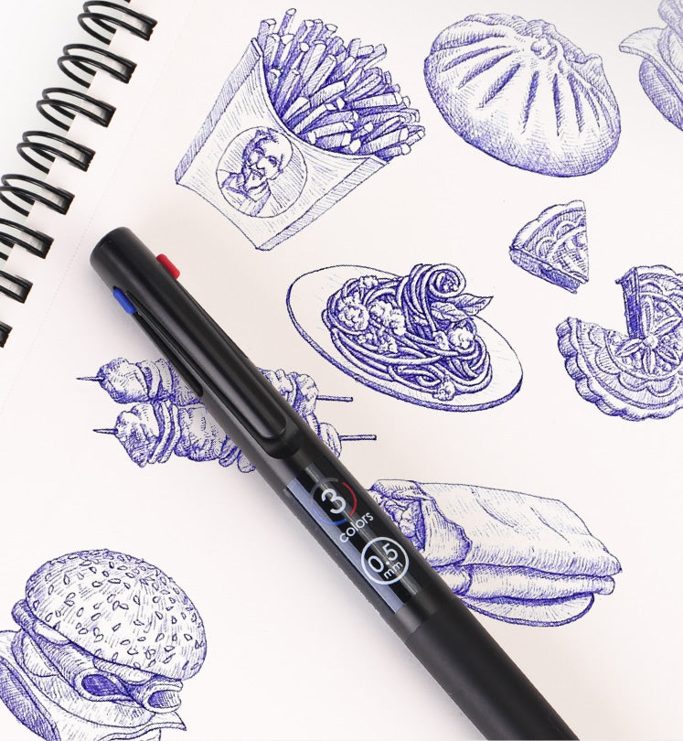 Zebra bLen 3C 0.5mm 3 Colors Emulsion Ink Ballpoint Pen
