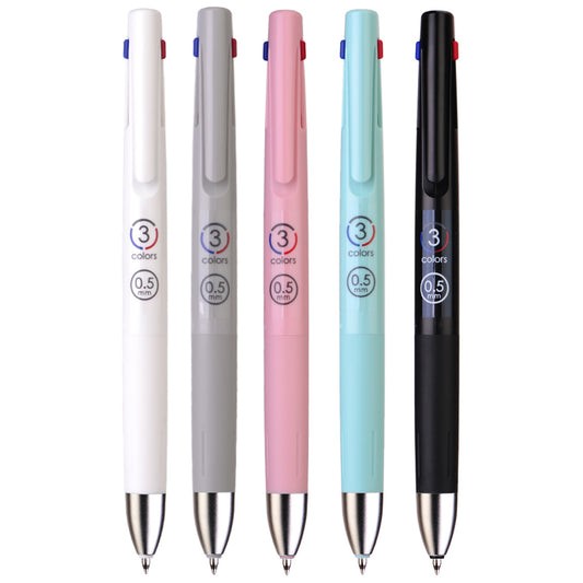 Zebra bLen 3C 0.5mm 3 Colors Emulsion Ink Ballpoint Pens (Pack of 5)