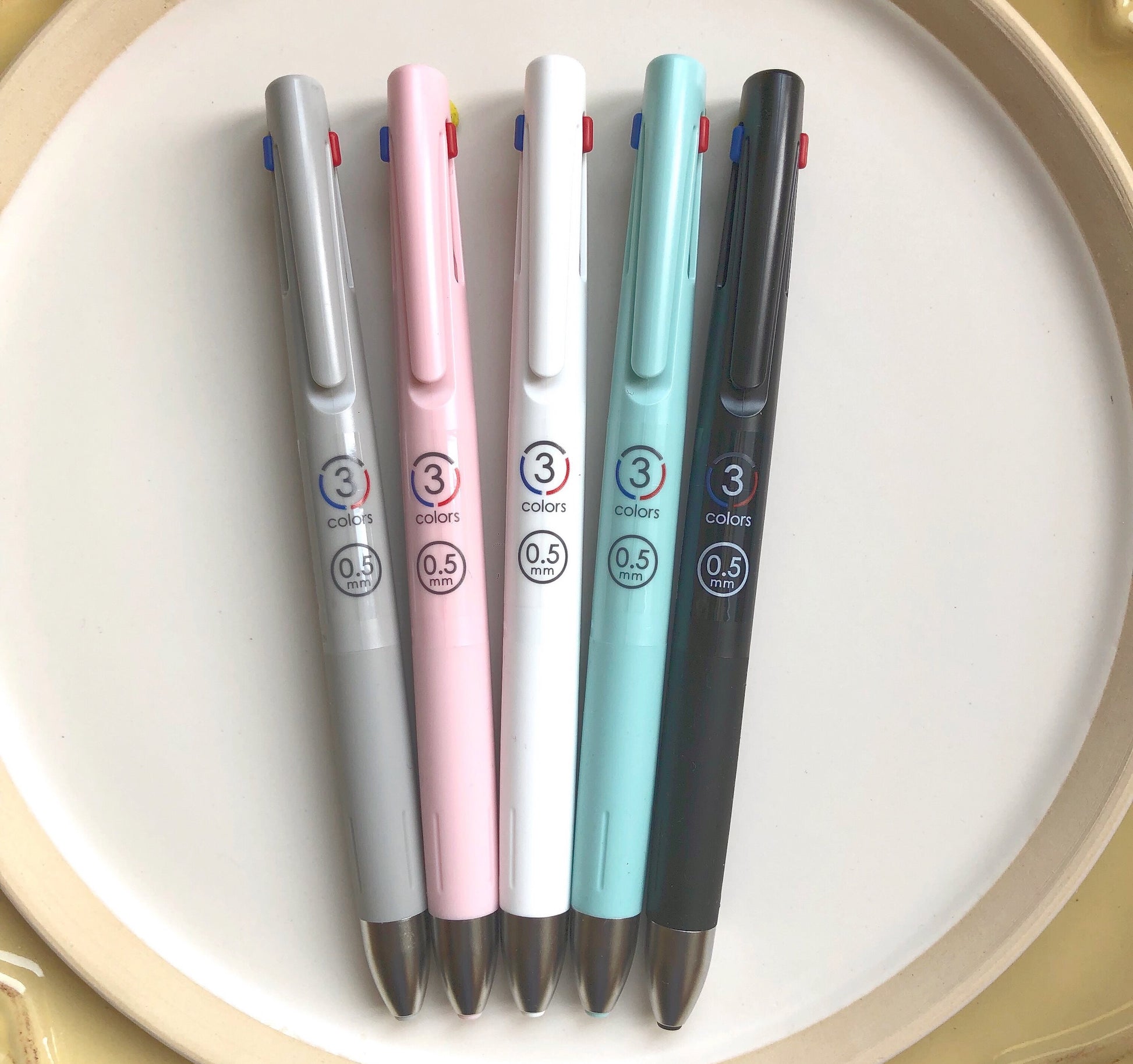 Zebra bLen 3C 0.5mm 3 Colors Emulsion Ink Ballpoint Pens (Pack of 5)