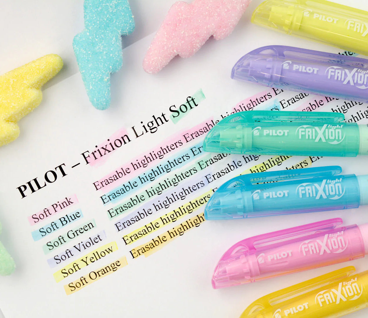 Pilot Frixion Light Erasable 6-Colour Highlighter Set
