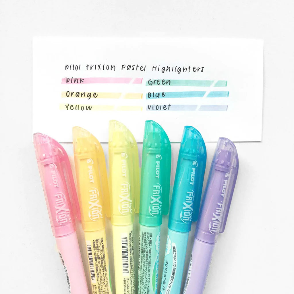 Pilot Frixion Light Erasable 6-Colour Highlighter Set