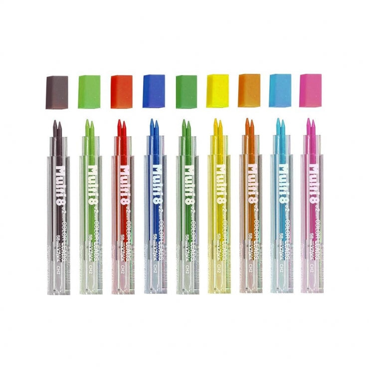 Pentel Multi 8 Assorted Colours 2.0mm Pencil Refill Leads (Pack of 14)
