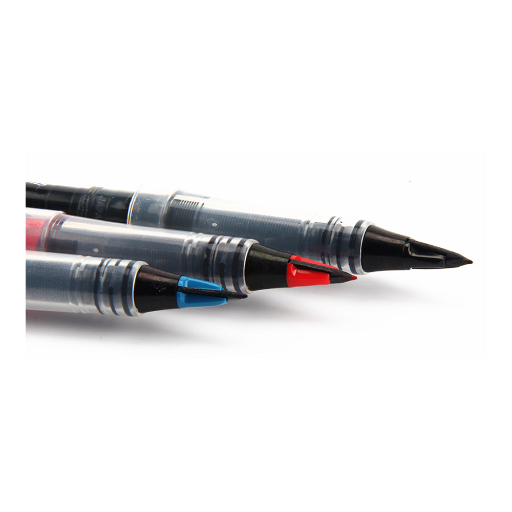 Pentel Tradio Pulaman Black, Blue, Red Refillable Fountain Pens (Pack of 3)