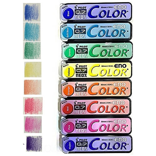 Pilot neox Color Eno 0.7mm Refill Leads (Pack of 8)