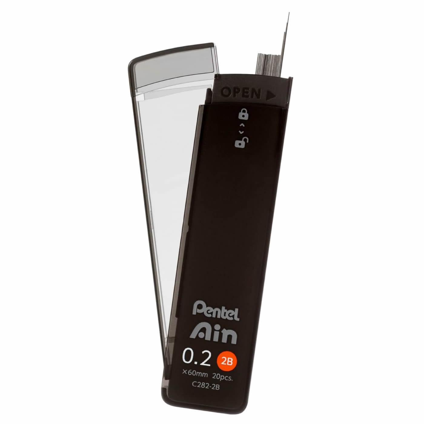 Pentel Ain -2B 0.2mm Refill Leads (20 leads per tube)