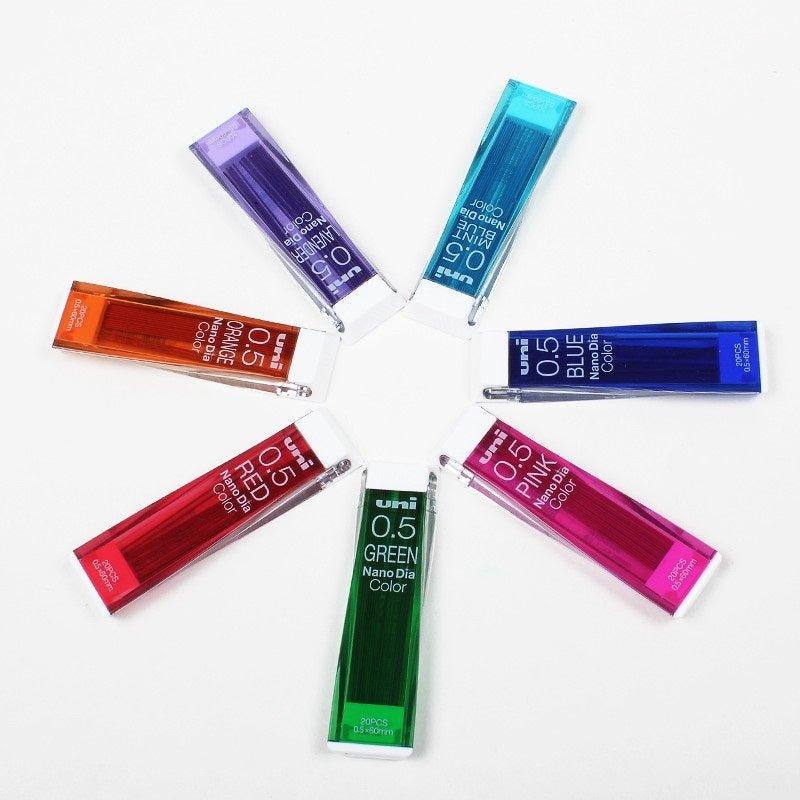 Uni Nano Dia Color 0.5mm Erasable Refill Leads (Pack of 7)