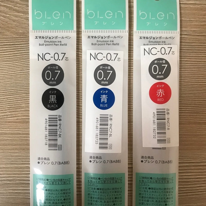 Zebra bLen 0.7mm Black, Blue, Red Ballpoint Pen Refills