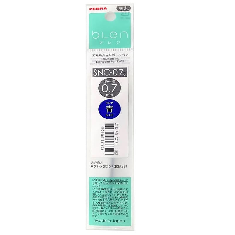 Zebra bLen 0.7mm Emulsion Ink Ballpoint Pen Refill
