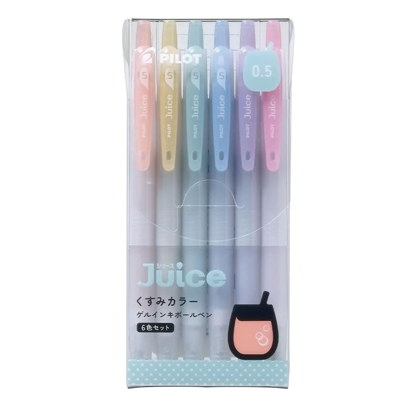 Pilot Juice Dull Colour 0.5mm 6-Color Retractable Gel Ink Pen Set