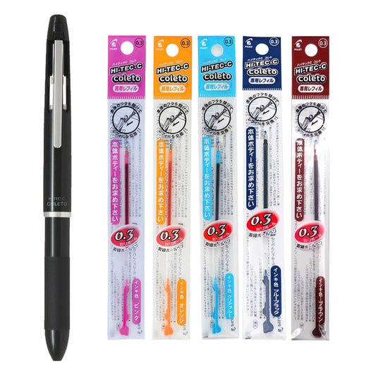 Pilot HI-TEC-C COLETO 500 4-Colour Pen Body (with 5pcs 0.3mm Refills)
