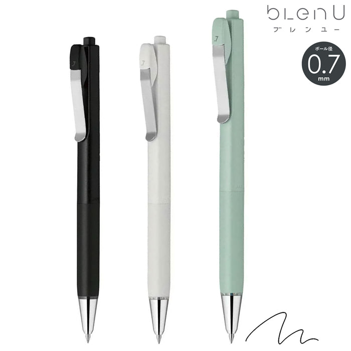 Zebra bLenU 0.7mm Retractable Oil-based Black Ink Ballpoint Pens (Pack of 3)