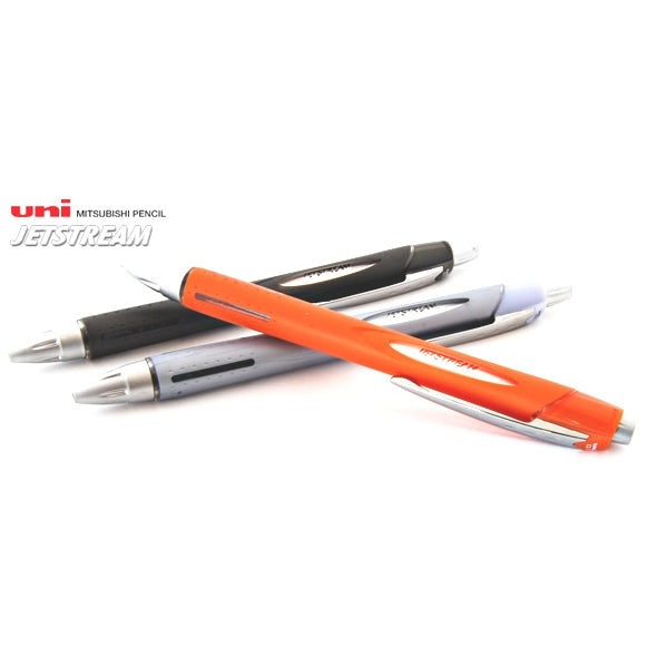 Uni JETSTREAM Rubber Body 0.7mm Black Ink Ballpoint Pens (Pack of 3)