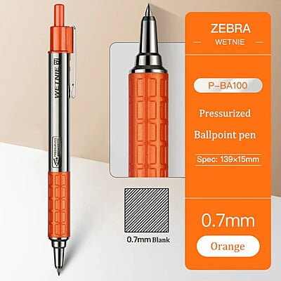Zebra WETNIE Pressurized Mechanism 0.7mm Oil-based Black Ink Ballpoint Pen