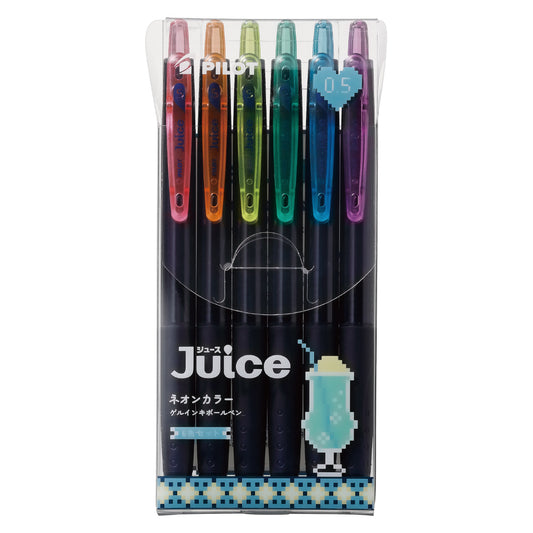 Pilot Juice Neon Colour 0.5mm 6-Color Retractable Gel Ink Pen Set
