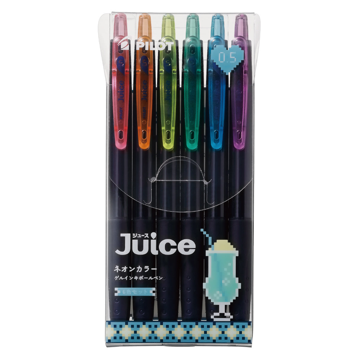 Pilot Juice Neon Colour 0.5mm 6-Color Retractable Gel Ink Pen Set