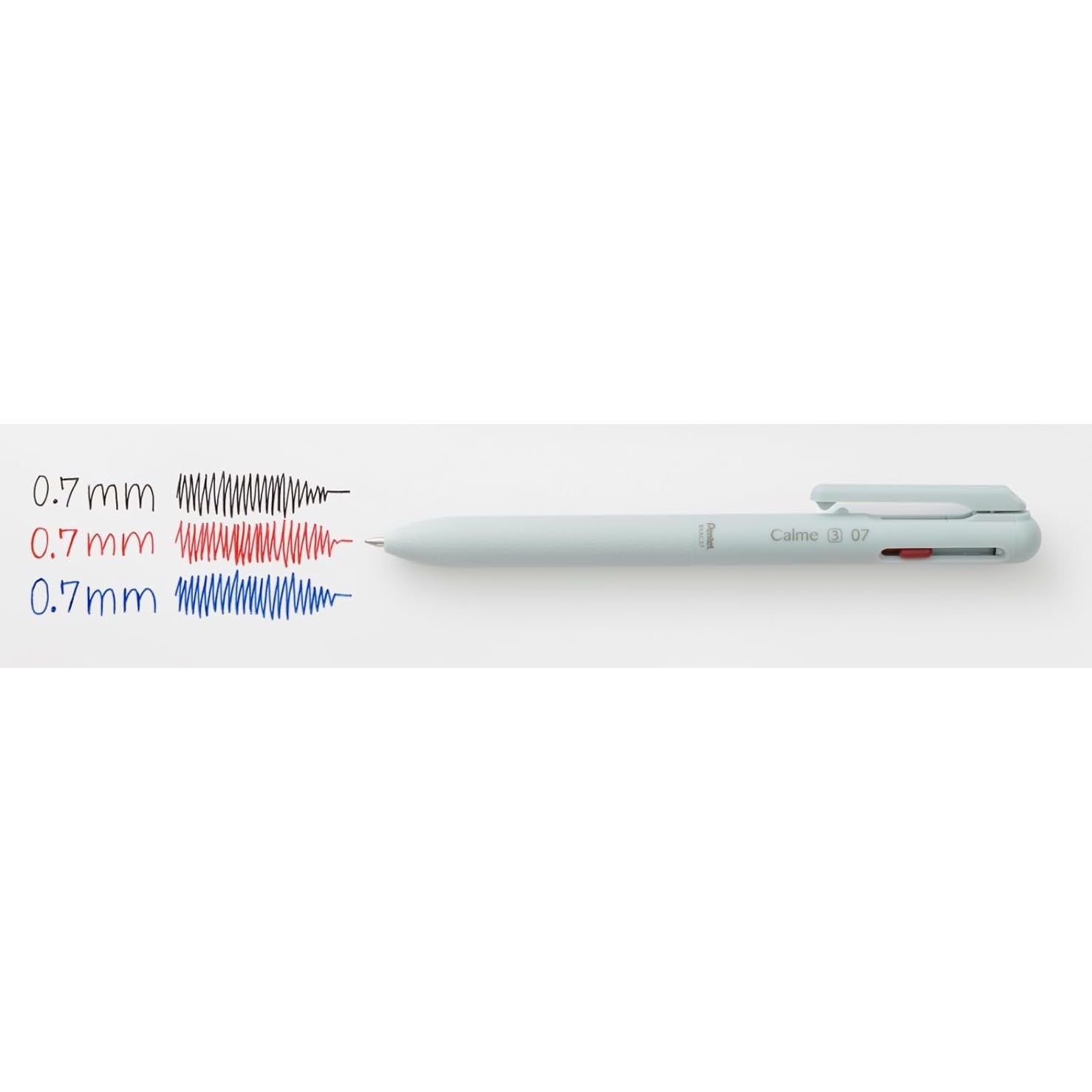Pentel Calme 0.7mm 3-Colour Silent Ballpoint Pen