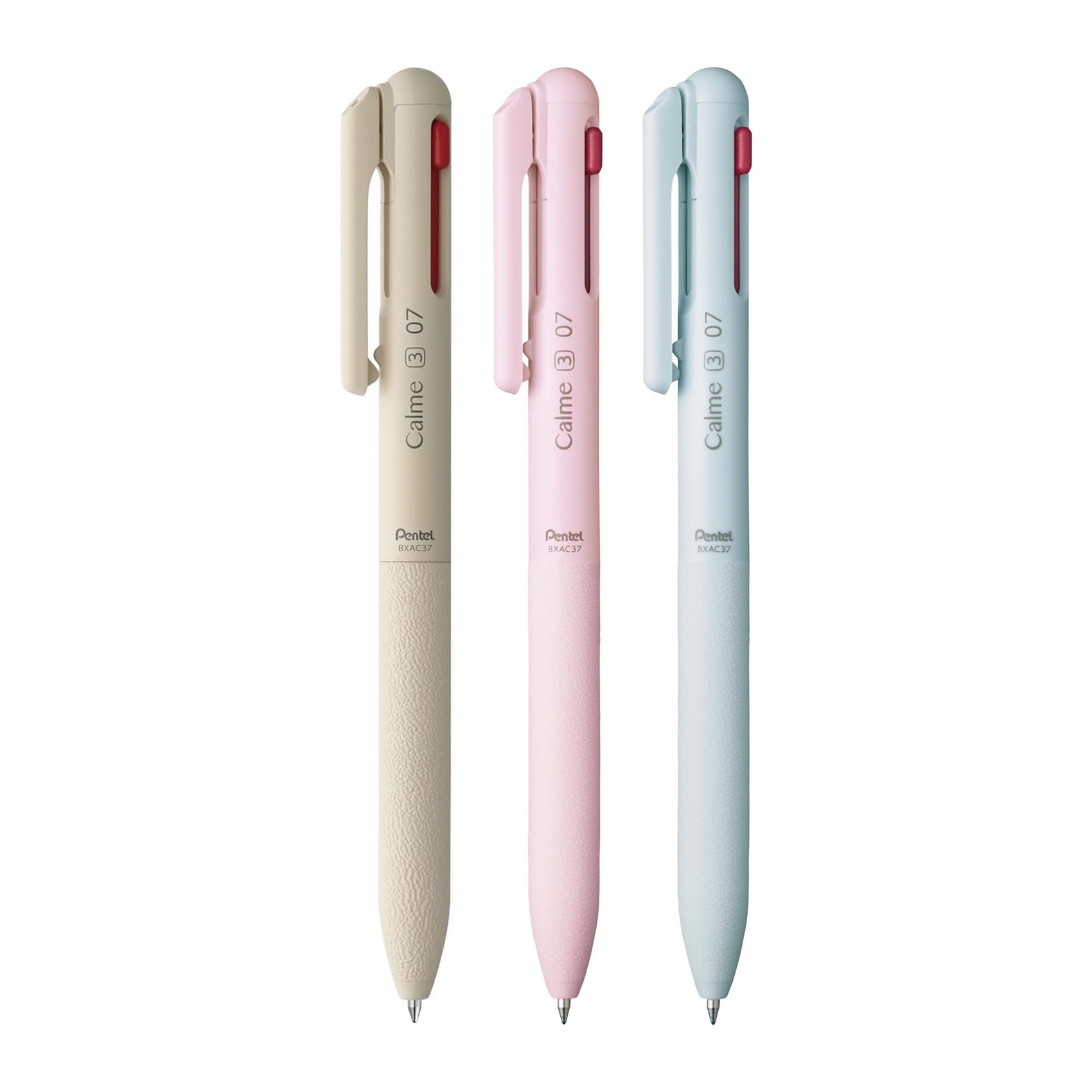 Pentel Calme 0.7mm 3-Colour Silent Ballpoint Pens (Pack of 3)