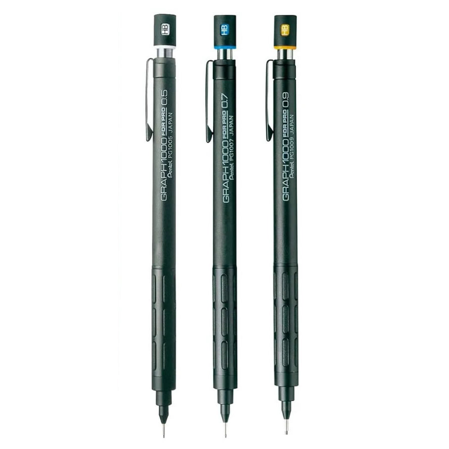 Pentel GRAPH 1000 FOR PRO 0.5mm 0.7mm 0.9mm Mechanical Pencils (Pack of 3)
