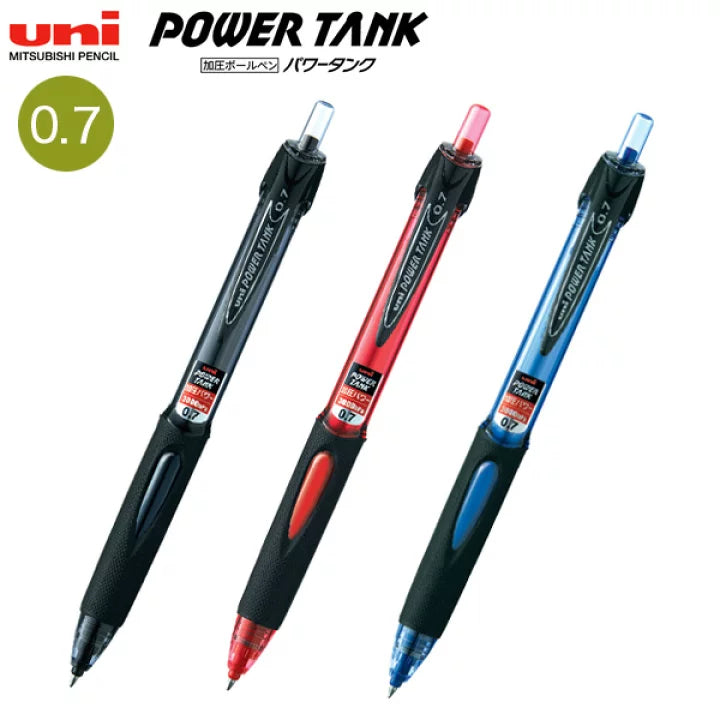 Uni POWER TANK Standard 0.7mm Pressurized Ink Ballpoint Pens (Pack of 3)