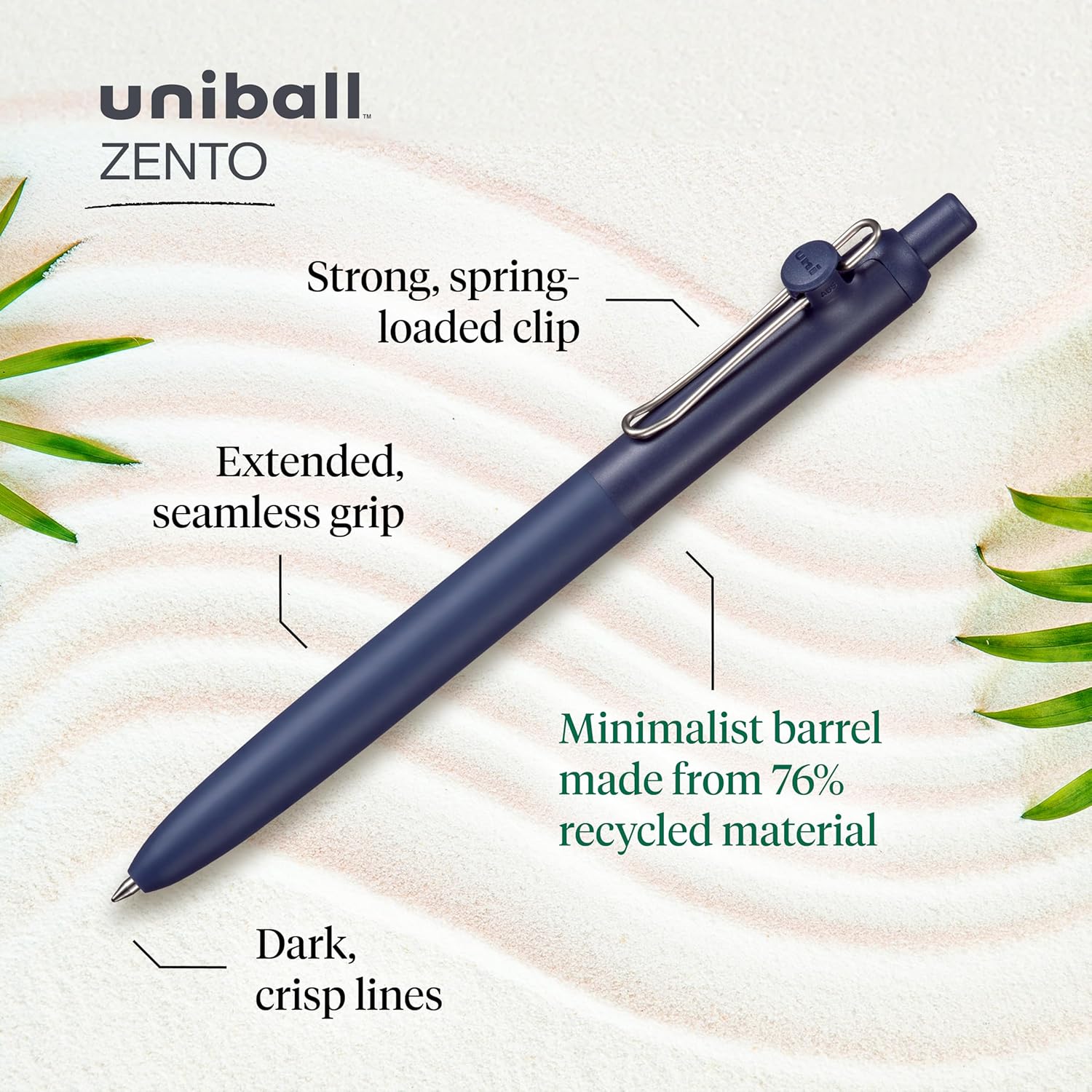 Uni ZENTO Standard 0.5mm Black Liquid Gel Ink Pen