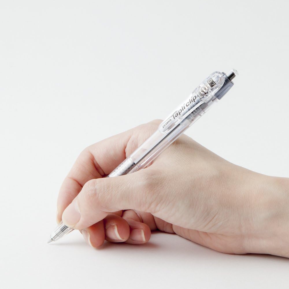 Zebra Tapli Clip 0.7mm Oil-Based Black Ink Ballpoint Pens (Pack of 4)
