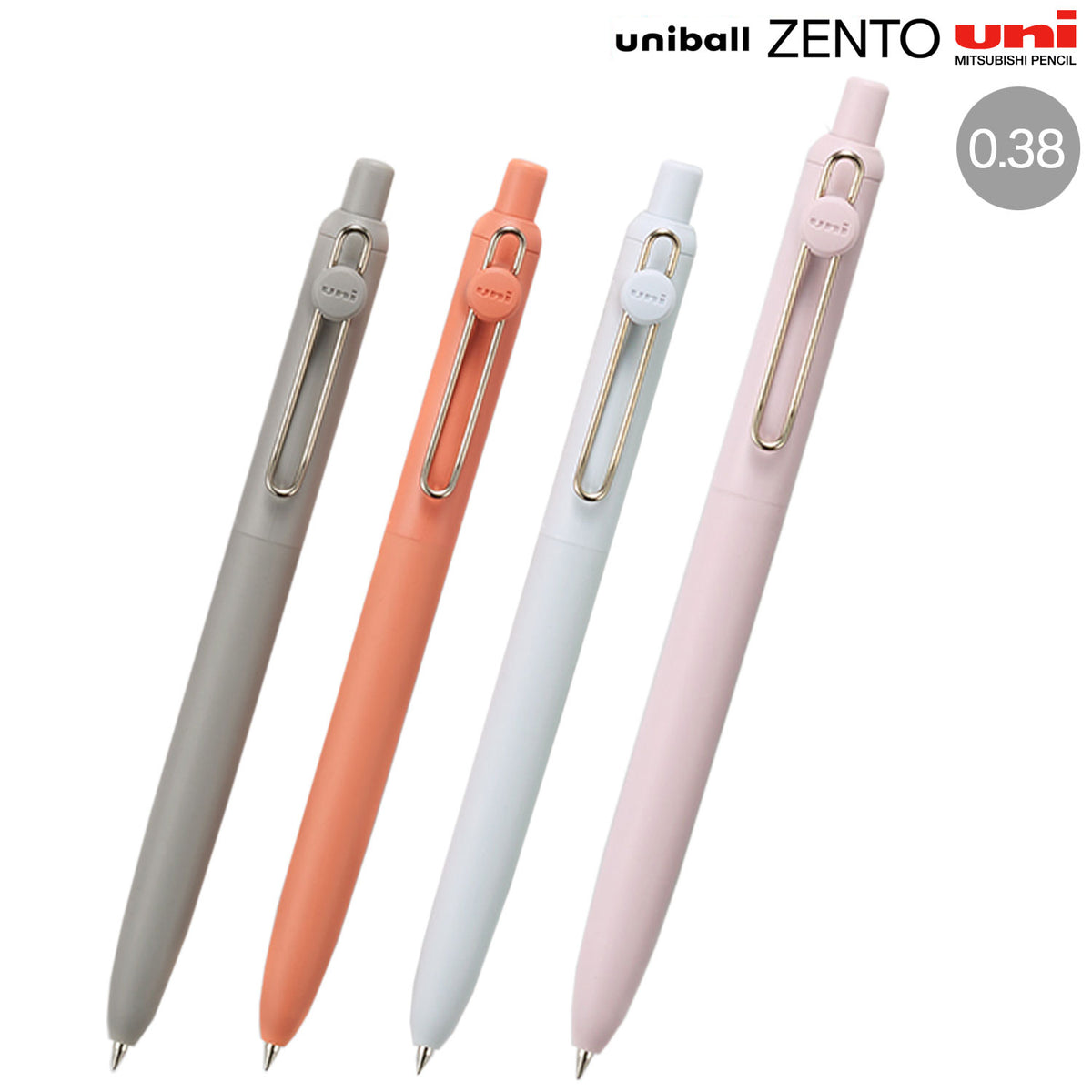 Uni ZENTO Standard 0.38mm Black Liquid Gel Ink Pens (Pack of 4)