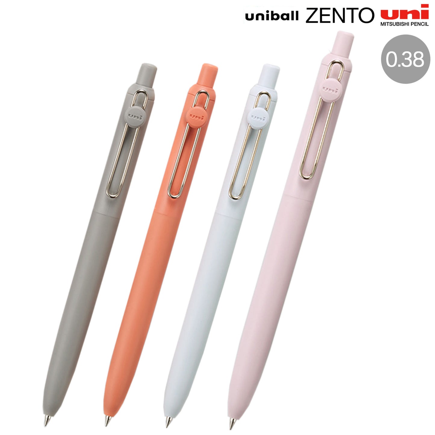 Uni ZENTO Standard 0.38mm Black Liquid Gel Ink Pens (Pack of 4)