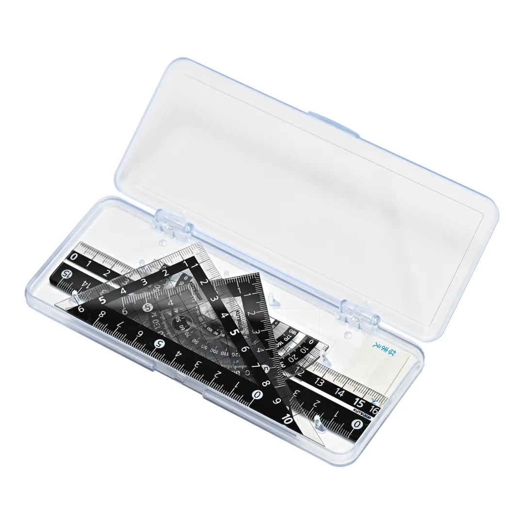 Kutsuwa STAD Arithmetic Rulers, Protractor Set (with Case)