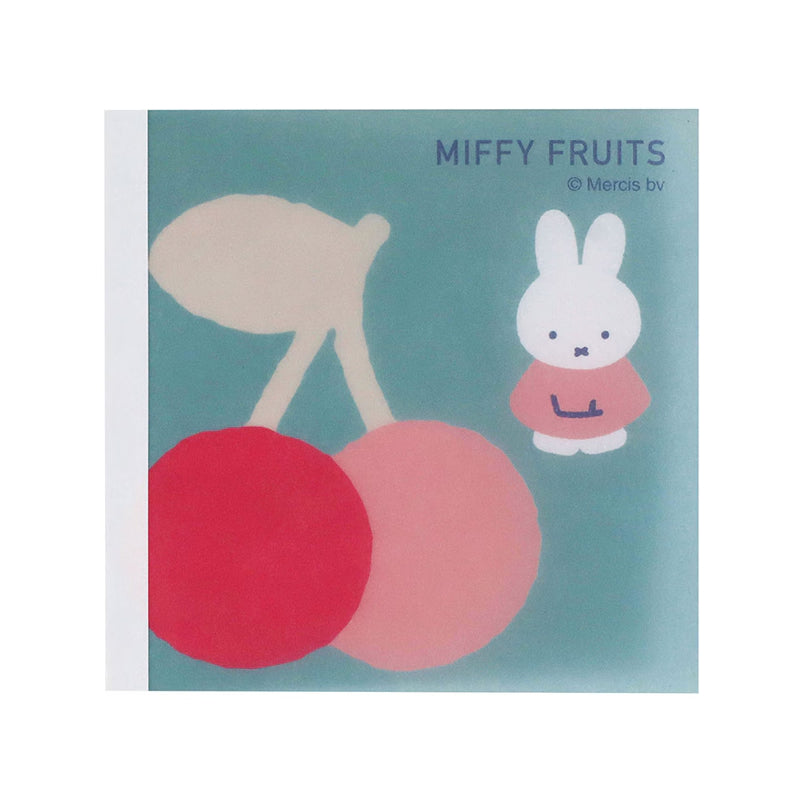 Kutsuwa Miffy Fruits Square Type Non-Sticky Memo Pad (100 Sheets)
