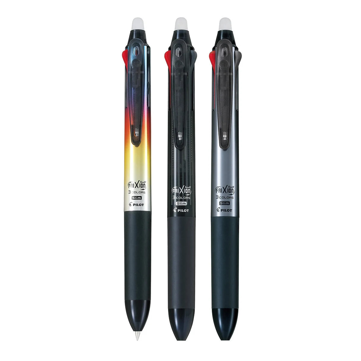 Pilot FRIXION BALL 3 Slim Design Series 0.5mm 3-Colour Pen (Pack of 3)