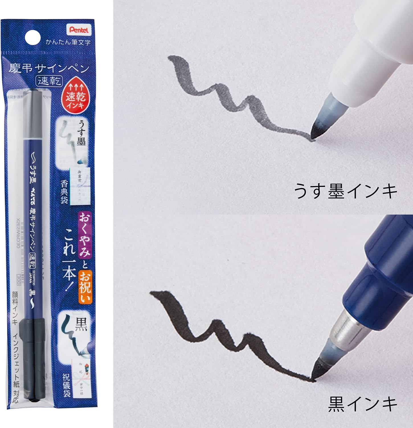 Pentel Keichou Quick Drying Twin Tip Sign Pen
